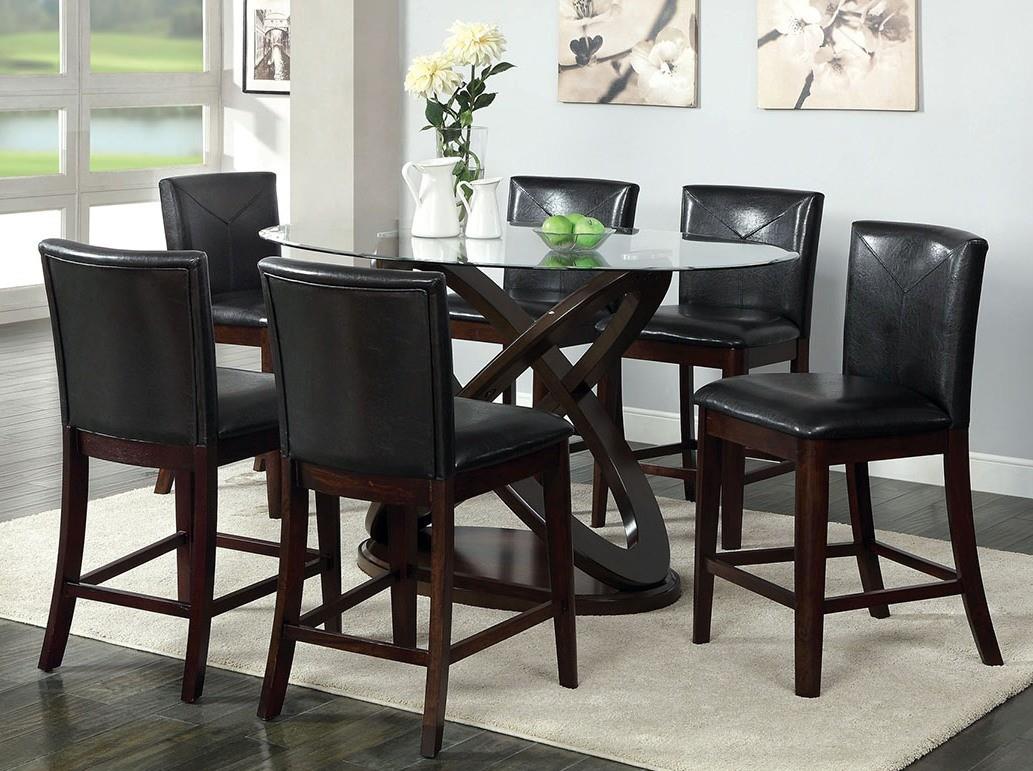 Furniture of America FOA Antenna II CM3774 Dining 5pc 5pc Counter Height Table Dining Set Del Sol Furniture Dining 5 Piece Set